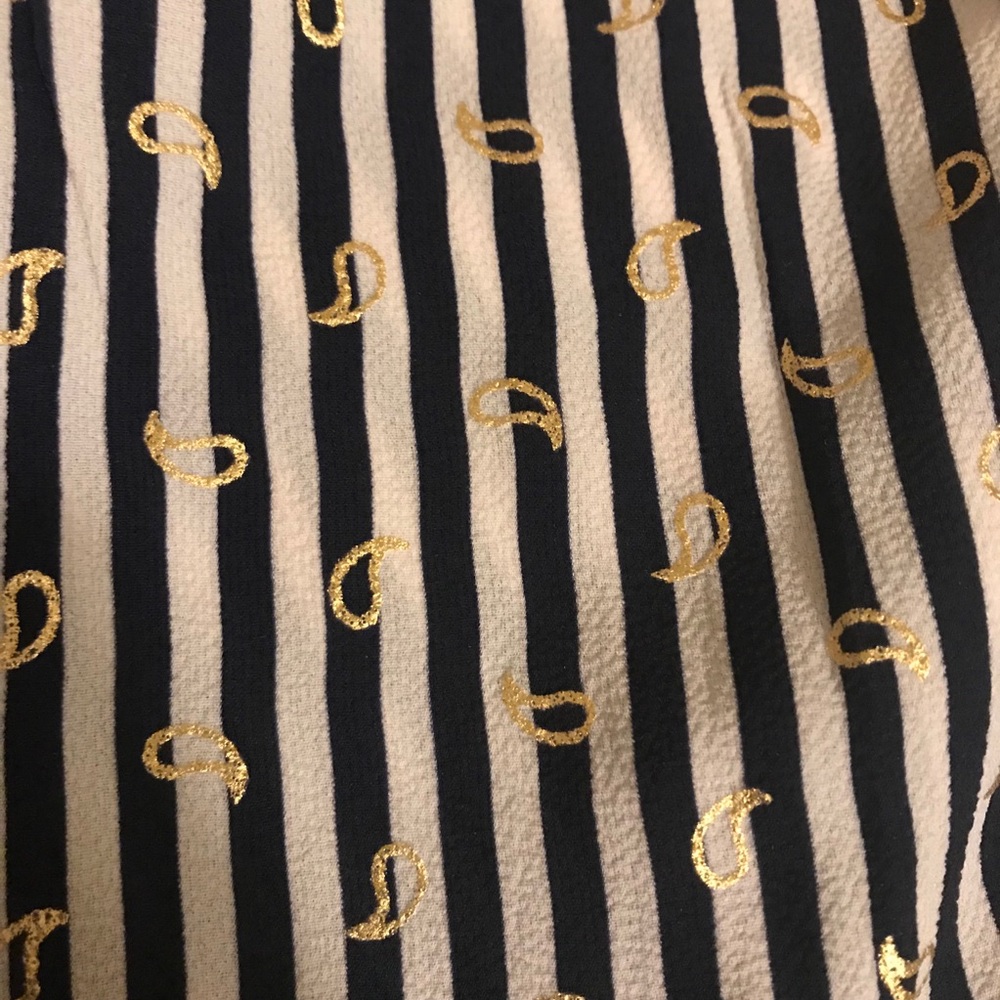 New Michael Kors Stripe & Paisley Printed Blouse - Picture 3 of 7